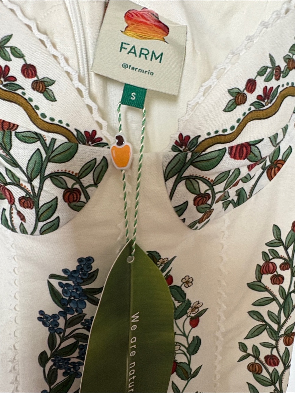 NWT FARM Rio Fruit Beauty Linen Blend Floral Print Cocktail Maxi Dress - Picture 5 of 9